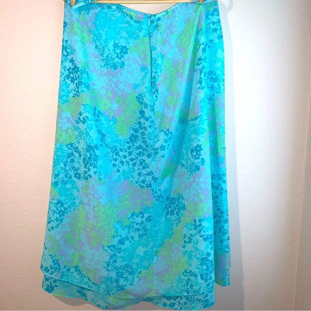 Jaclyn Smith Classic XL Floral and leaf Print Polyester Maxi Skirt